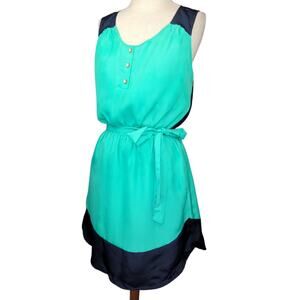 Sleeveless Blouson Dress with Pockets Size Small
